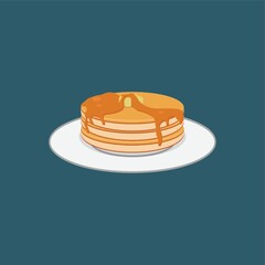Pancakes with syrup on a plate