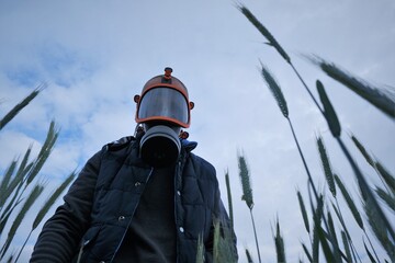 Self-isolation and quarantine concept. Allergic and respiratory diseases.Medicine and health.Man in...