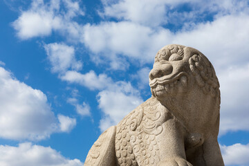 Haetae Stone Statue, a legendary animal protecting Gyeongbokgung Palace in Korea