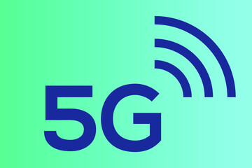5G vector concept, over the gray green background