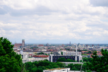 Fototapeta na wymiar Munich, Germany, May 26th 2019. Panoramic view of the city.