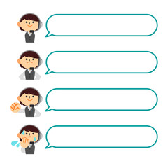 オペレーター　コールセンター　女性　フキダシ