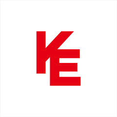 abstract letter ke simple linked geometric symbol logo vector