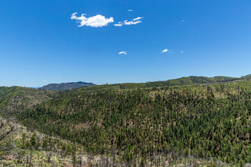 mountain landscape with blue sky and clouds