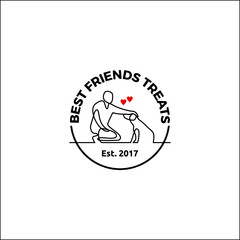 man and his dog badge logo
