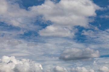 Blue sky background with clouds.