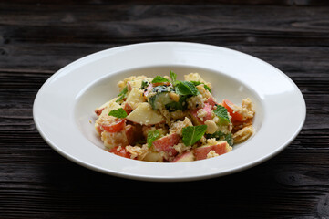 Dietary food apple qunoa salad with cucumber