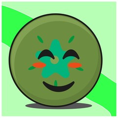 Obraz premium 223. Cute green apple fruit cartoon face mascot character vector design