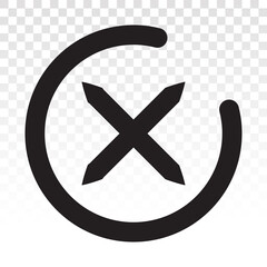 Obraz premium rejected / cancelled line art icon for apps or websites