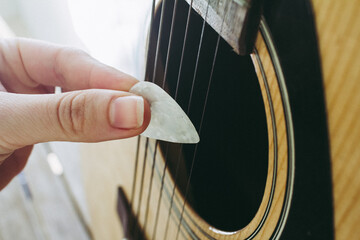 Close-up Of Acoustic Guitar