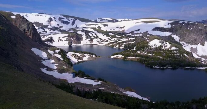 Beartooth Pass Aerial Drone Shot, Rocky Mountains outside Yellowstone