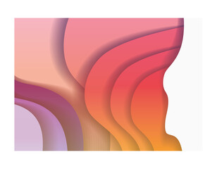 Purple and orange waves background inside frame vector design