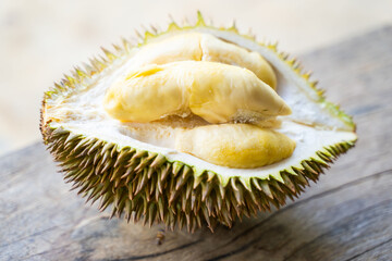 Fototapeta premium riped durian ready to eat fresh from garden