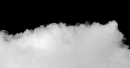 Fototapeta na wymiar White cloud isolated on black background.