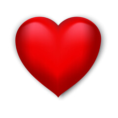 Vector red heart icon. Symbol of love on a white background.