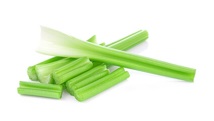 fresh celery isolated on a white background.