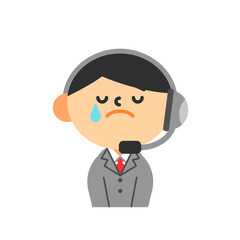 ペレーター　コールセンター　男性　お辞儀　謝罪