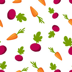 seamless vector pattern of different vegetables