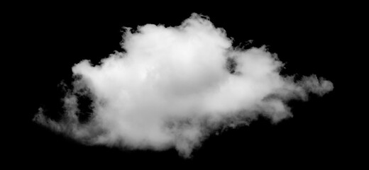 White cloud isolated on black background.