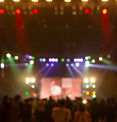 Bright colorful stage lights of blur background, Bokeh concert light