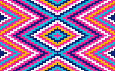 Tribal seamless colourful geometric pattern. Ethnic vector texture. Traditional ornament. 