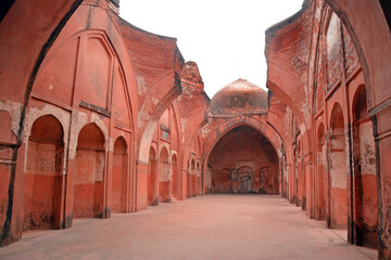 Murshidabad,India-18 April 2016 :The Katra mosque which is situated Murshidabad,India. There had 5 domes and 4 minarets. other parts of which got destroyed in the1897 