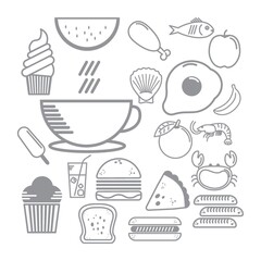 Collection of food icons