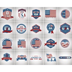 Set of USA label icons