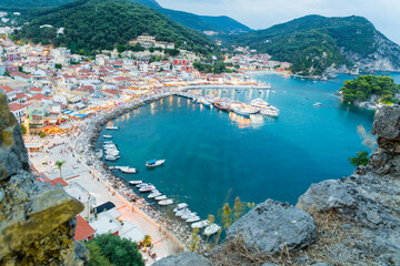 Fototapeta premium parga tourist resort in greece sea beach summer holidays