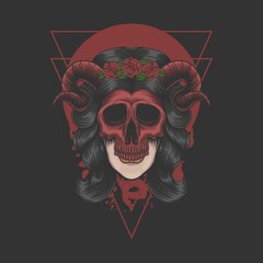 Woman demon Mask vector illustration