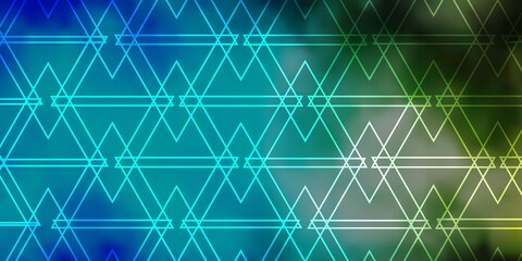 Dark BLUE vector pattern with polygonal style. Beautiful illustration with triangles in nature style. Template for landing pages.