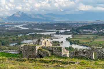 Fototapeta na wymiar The Ancient Rozafa Castle in Shkoder Albania