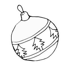 Hand drawn Christmas decorations isolated on a white background.