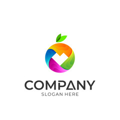 Colorful fruit vector logo design ready for use.