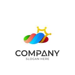Cloud and crown vector logo concept ready for use.