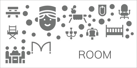 Modern Simple Set of room Vector filled Icons