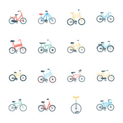Bicycles Flat Icons  © Vectors Market