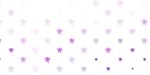 Light Purple, Pink vector backdrop with virus symbols.