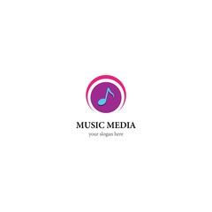 Naklejka premium Music media logo template vector icon design