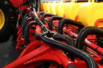 An image of a row seeder. Fragment.