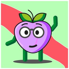 Cute peach fruits cartoon face mascot character with hand and leg vector design