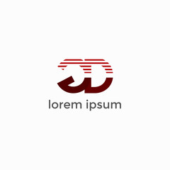 LETTER GD SIMPLE LOGO DESIGN WITH GRADIENT COLOR VECTOR 