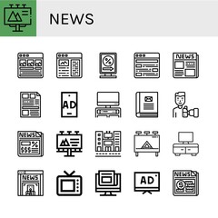 Set of news icons