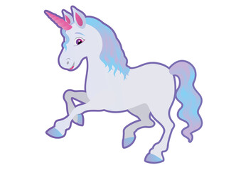 Cute unicorn colourful vector illustration