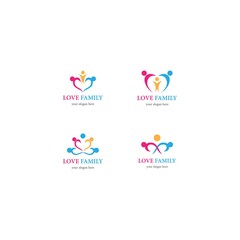 Fototapeta premium Love Family Logo template vector icon design