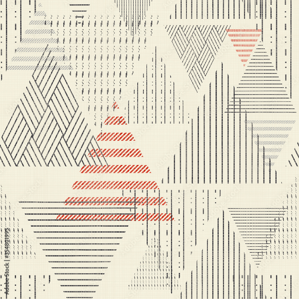 Poster abstract seamless pattern with triangles on texture background. creative geometric pattern for ceram