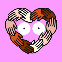 Fototapeta premium adorable, art, asian, background, care, cartoon, charity, chinese, colors, comic, creative, cute, design, doodle, drawing, finger, free, friendship, fun, graphic, group, help, human, humorous, icon, i