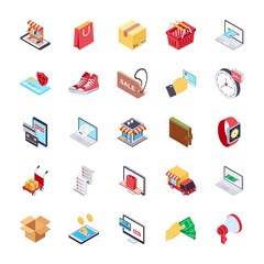 Online Shopping Flat Vectors Set 