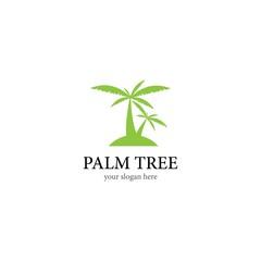 Palm tree summer logo template vector