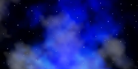 Dark BLUE vector layout with bright stars. Colorful illustration with abstract gradient stars. Design for your business promotion.